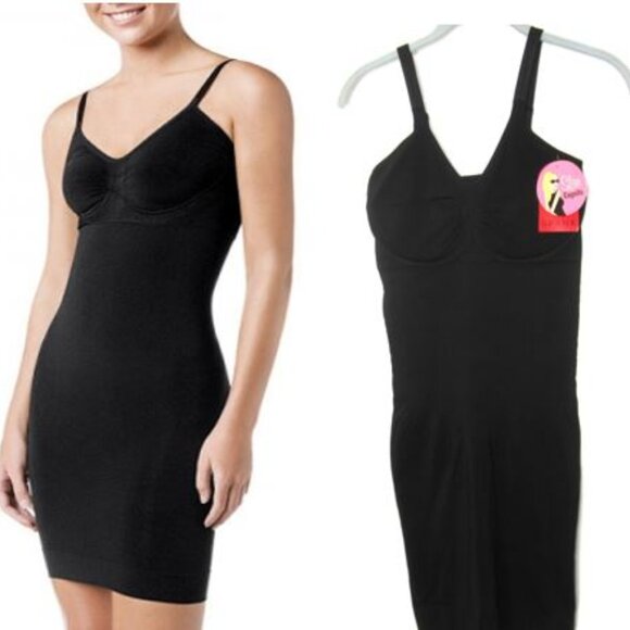 Spanx NEW Plus Size 1X Black Full Slip Slim Cognito Shapewear - Picture 1 of 7